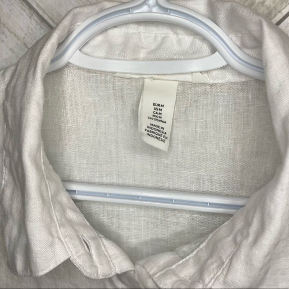H&M linen short sleeve relaxed fit button down - Picture 3 of 5